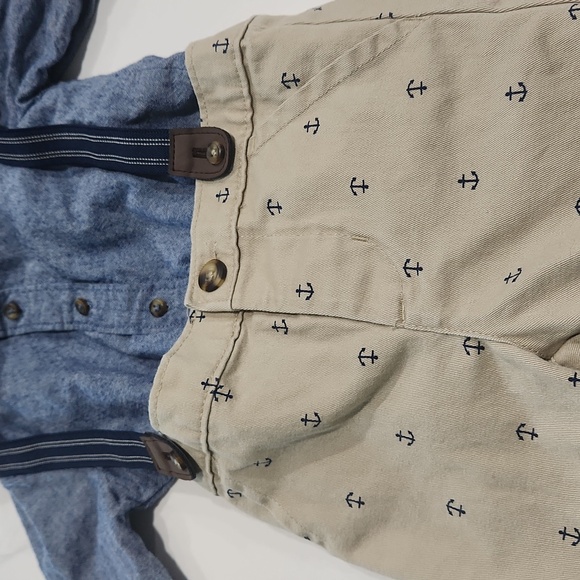Carter's Baby Boys' Anchor Chambray Suspender Set 12m - Picture 3 of 3